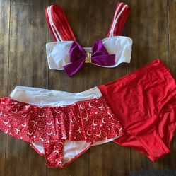 Sailor Mars 3pc Sailor Moon Swimsuit