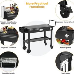 Foldable Outdoor Grill Cart