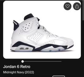 Jordan 6 Midnight Navy Sz 9.5