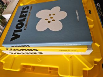Flower Market Decorative Book Set - Violets, Cosmos, Daisies