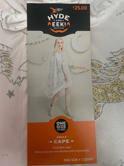 Hooded white cape