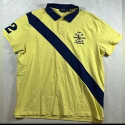 Polo Ralph Lauren  Classic Yellow Rugby Short Sleeve Yacht Club Polo Shirt 4XB Big & Tall