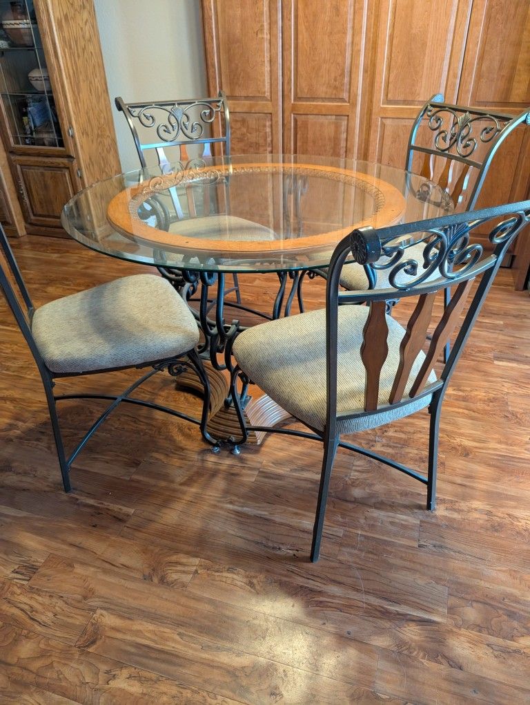 Glass Table Top Dining Set