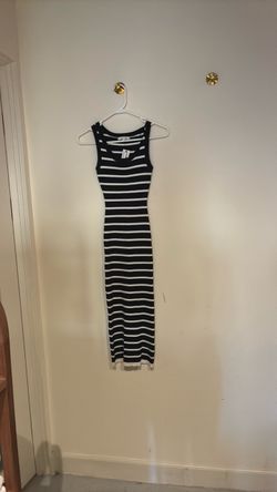 Black and White Striped Maxi Dress