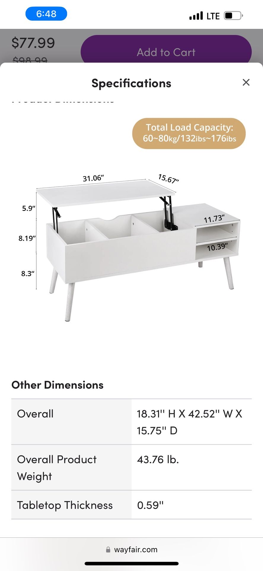 coffee table storage