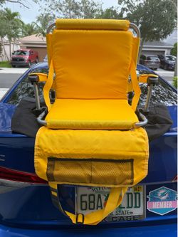 Portable Stadium Seat with Back Support & Storage Pocket