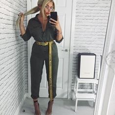 Yellow Offwhite Industrial Belt 