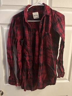 EUC Small Red Plaid Button Down