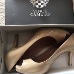 Vince Camino Heels- Tan Patent Leather