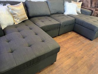 Black u shape sectional