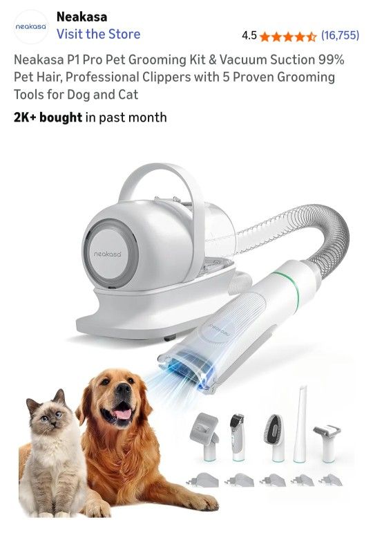 Pet grooming kit and vacuum cleaner. #159