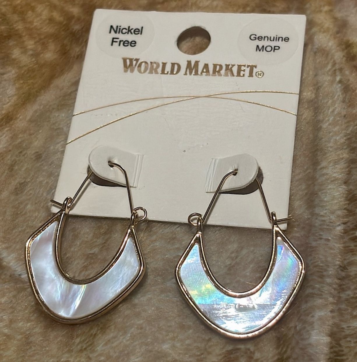 World Market - Gold Pearl Dangle Earrings