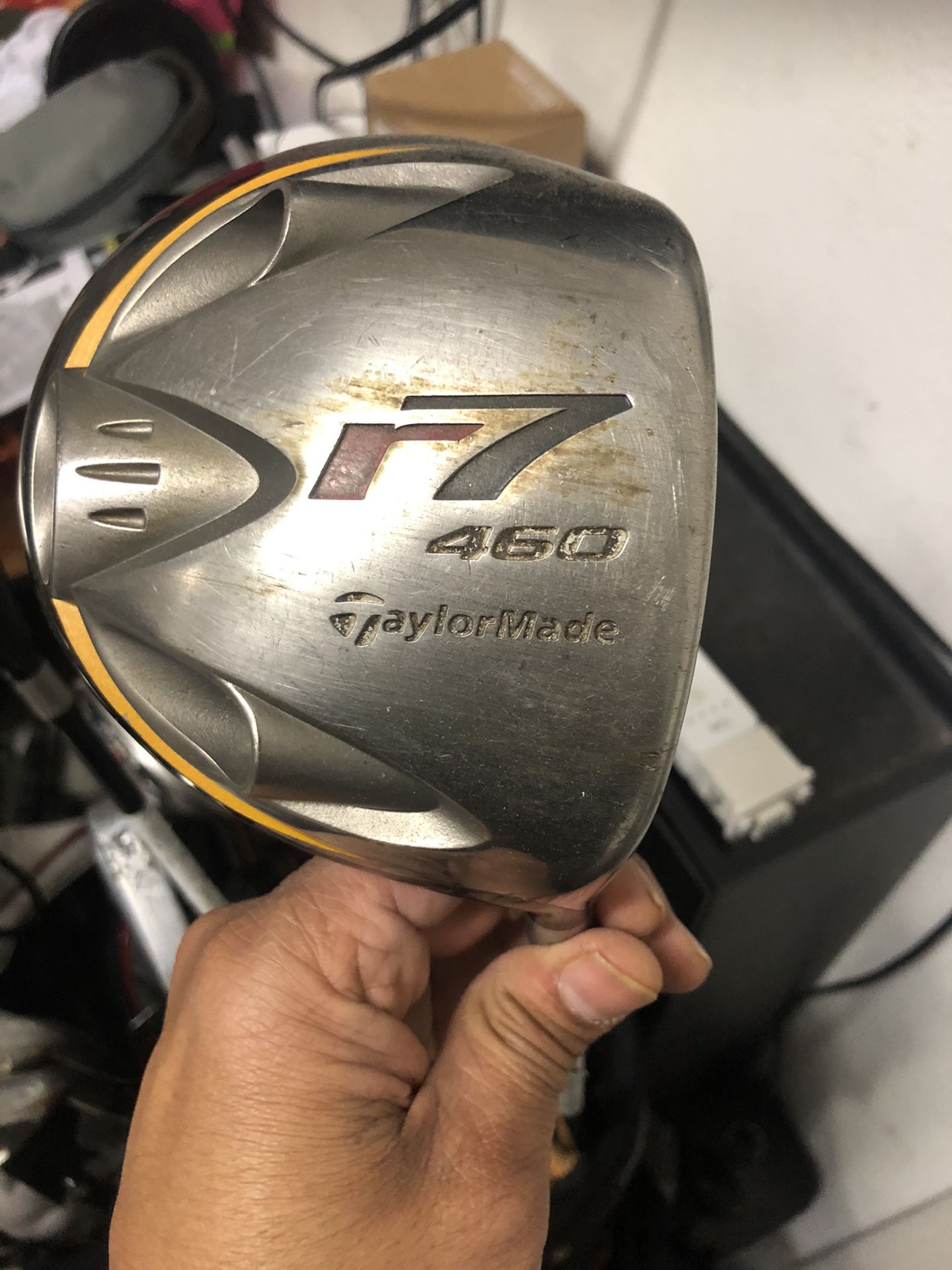 Taylor made burners irons, woods, Wilson bag and adidas shoes.