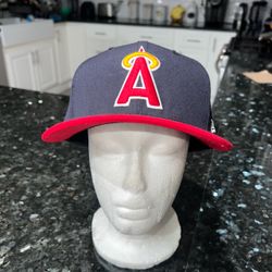 California Angels Hat 7 3/8 New Era 59fifty MLB Anaheim Blue Red Big A