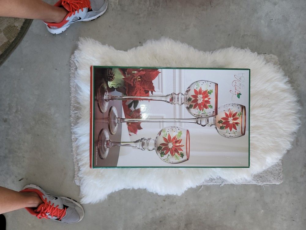 Set Of Three Christmas Hurricanes