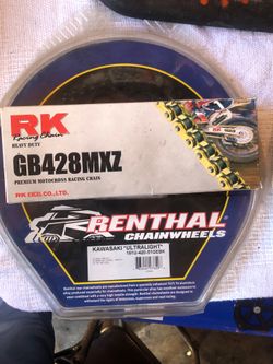 Kx 85 rk gold chain and rethal sprocket new in package