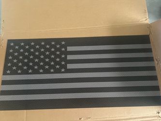 Black and Gray American Flag Metal Wall Art