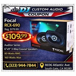 Focal Auditor Car Speakers 1-Set 6x9" 3-Way Coaxial Speaker System 160 Watts RCX-690 🚨 Payment Options Available 🚨 No Credit Needed 🚨 