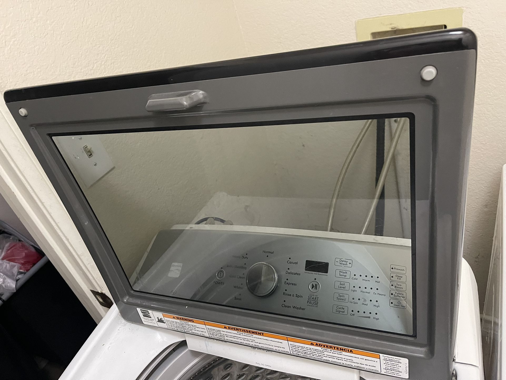 Kenmore 600s Washer Top Kid Glass