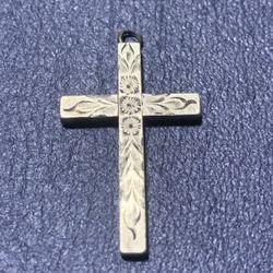 Vintage 12K Gold Filled on Sterling Silver Cross Pendant