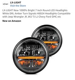 LX-Light 7 Inch Round LED Headlights Pair