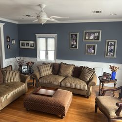 Furniture set. 2 couches, accent chair and ottoman