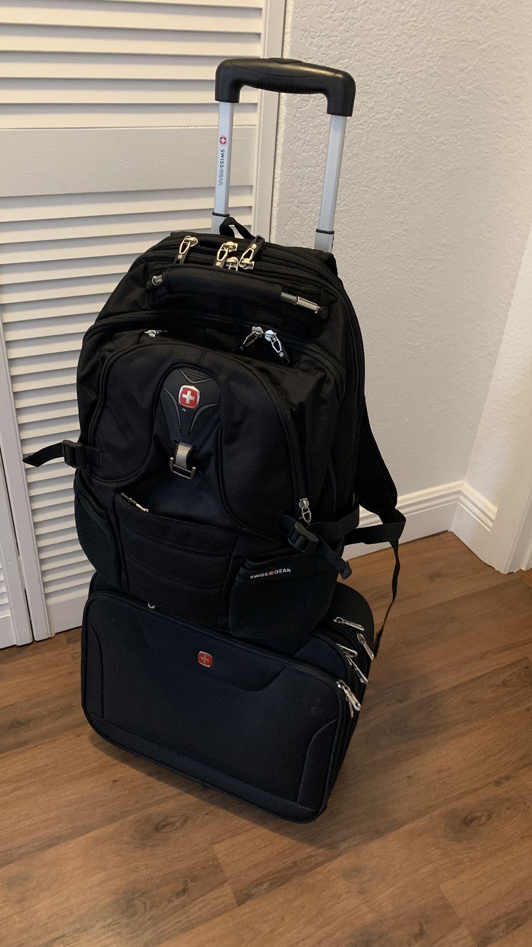 Swiss Gear Wenger COMBO!!! Compu Roller Luggage Tech Backpack