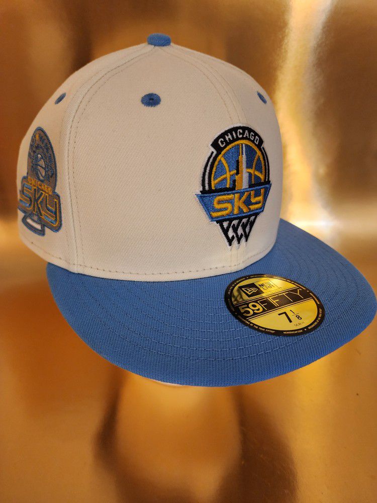 Chicago Sky WNBA New Era Champions Patch Fitted Hat Size 7 1/8