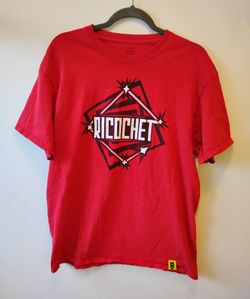 Ricochet NXT WWE Mens Size L Shirt Red Authentic