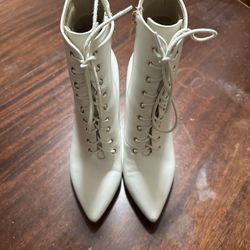 White Ankle Booties 