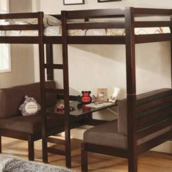 Twin Convertible Loft bed with Table