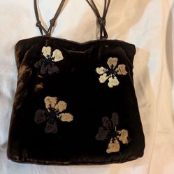 Vintage Prada Brown Handle Flower Bag 