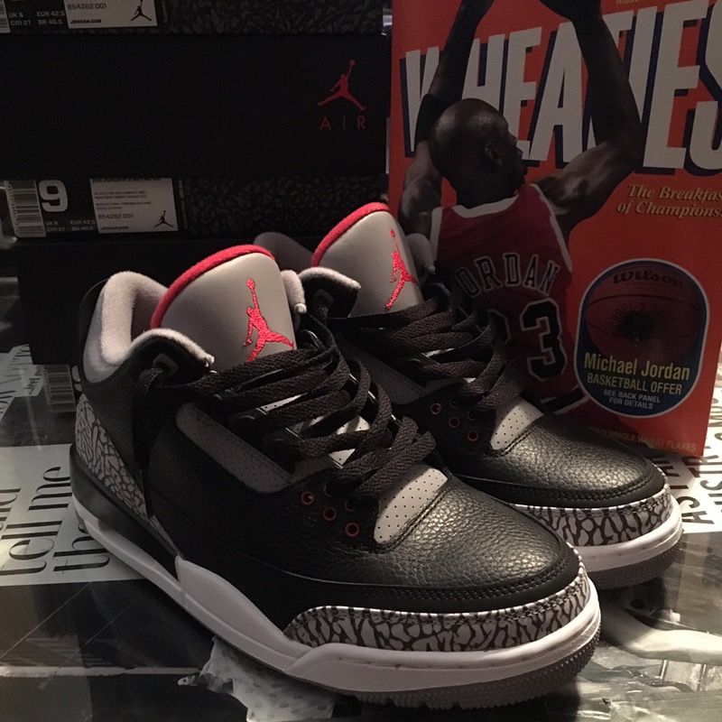 Retro Air Jordan 3 "Black Cement" Size 9