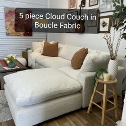 White Cloud Couch Modular Sectional Sofa Boucle
