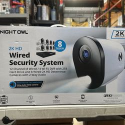 Night Owl 12 Channel 8 Wired 4 WiFi 2K DVR Security System 2TB Hard Drive Brand New In Box 