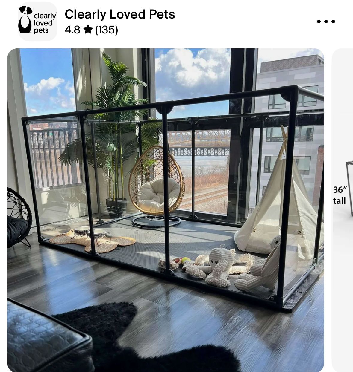 Clearly Loved Pets Gunmetal Clear Pet Pen.