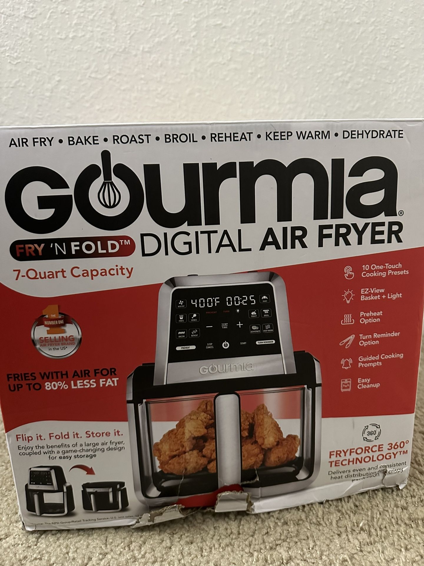 New Gourmia 7-Qt. Fry ‘N Fold Digital Air Fryer