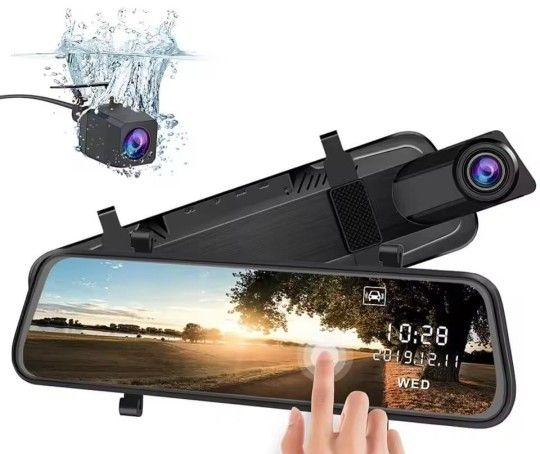 10 Inch 2 Lens Mirror Dash Cam Mirror Recorder 2 Channels Dual Dash Cam, 2K 10" Full HD Touch Dual Lens Mirror Recorder,All Products : American Fashion Style Bags On Sale