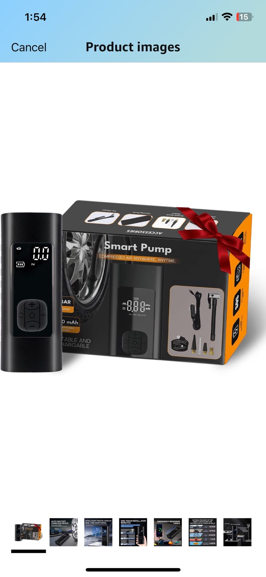 Tire Inflator Portable Air Compressor - Cordless Air Pump, Metal Cover, With Digital Tire Pressure Gauge LED Light, Multiple Mode Presets, Auto Stop,