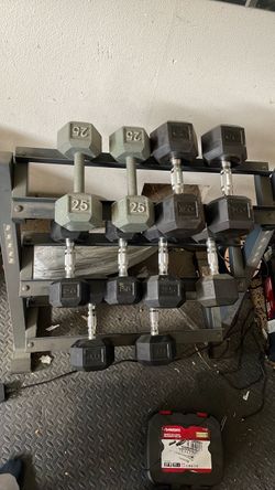 Dumbbells with rack up to 40LBS