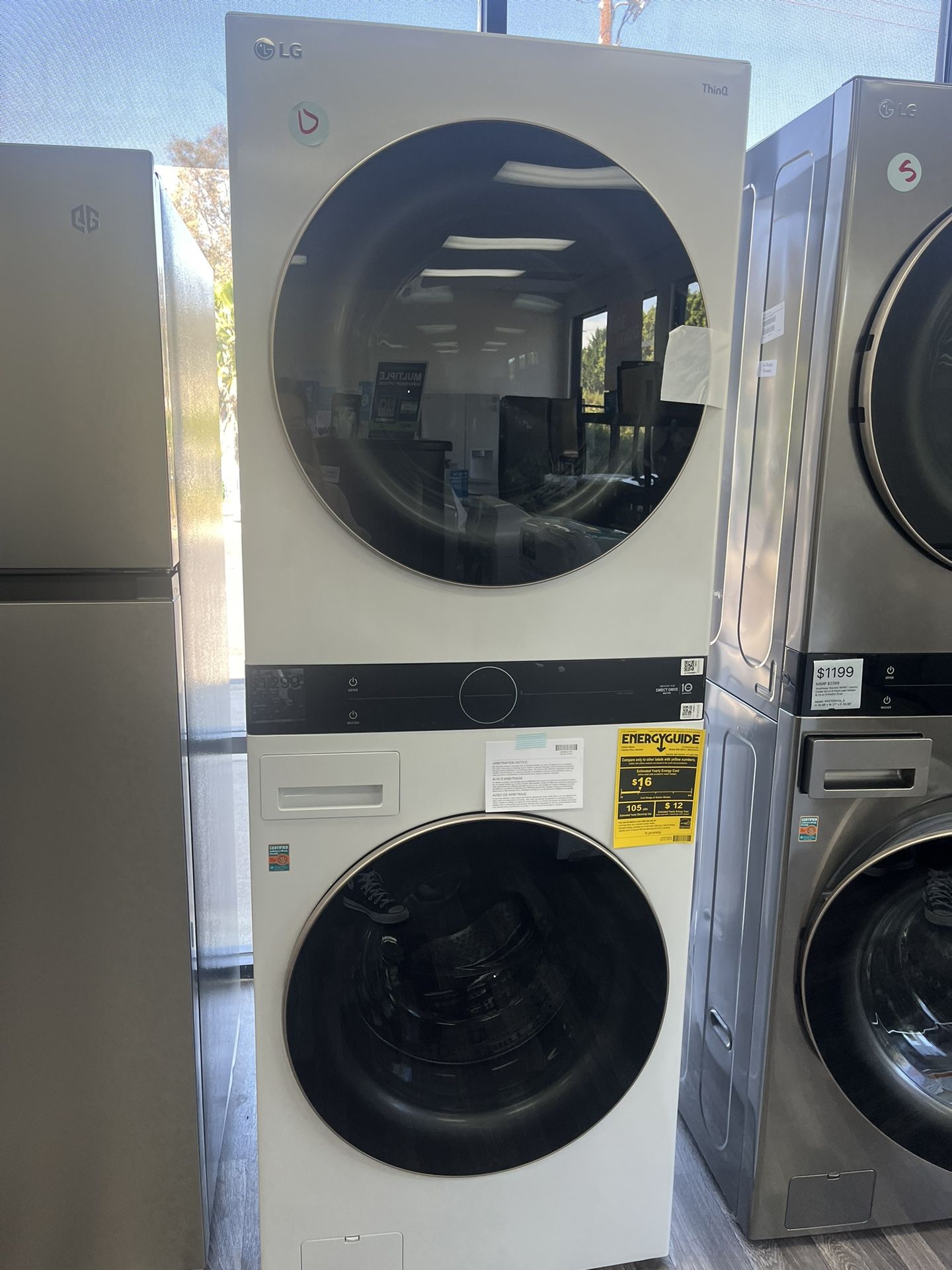 Single Unit White Color Washer & Electric Dryer Set WAS$2199 NOW$1299