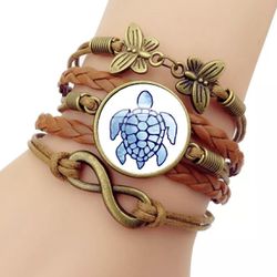 Turtle Glass Cabochon Bracelet