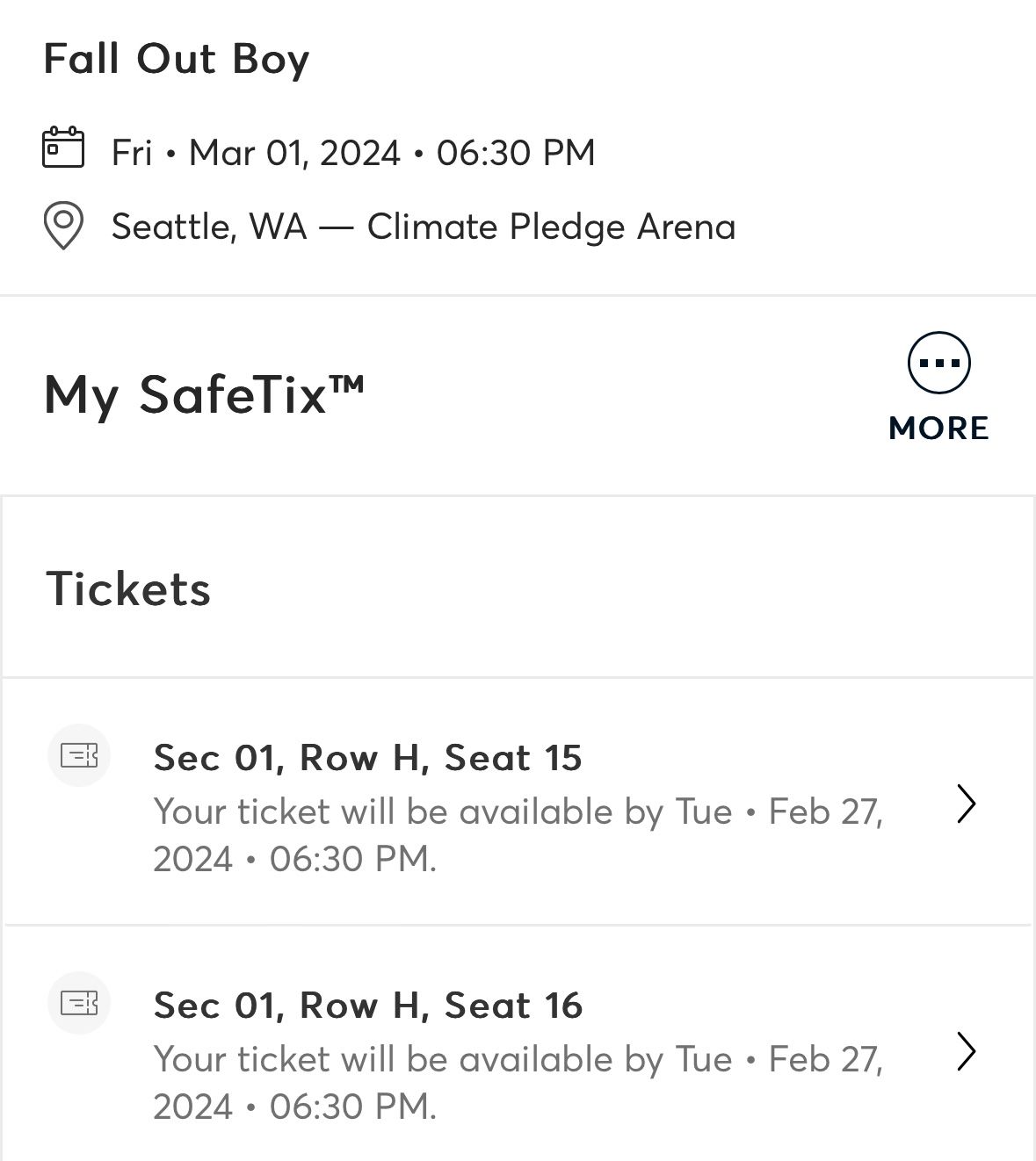 Fall Boy Concert March 1, 2024 @6:30pm