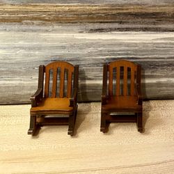 (2) Wood mini rocking chairs