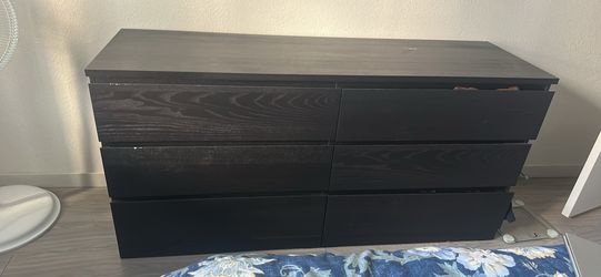 Ikea Black 6 drawer dresser