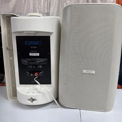 Pair QSC Speaker AD-S82 Two-Way 8" Speakers 110W & Wall Bracket