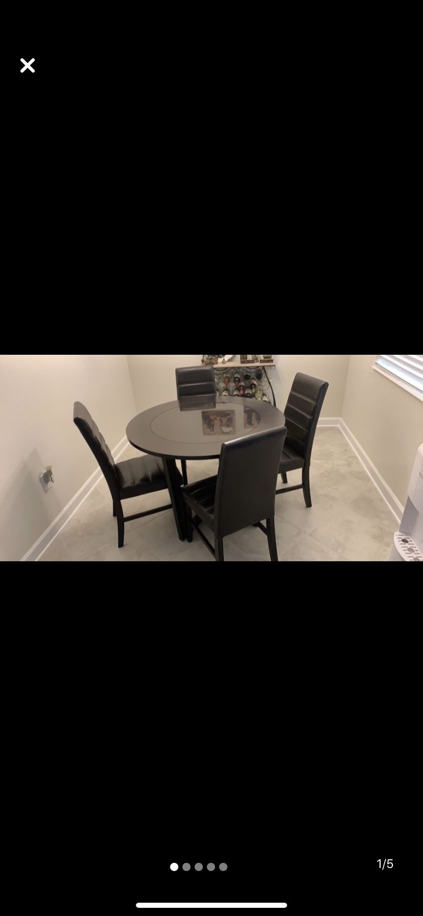 Dark wood breakfast nook dining table