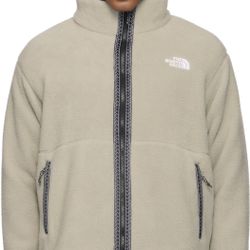 Men’s North Face Beige 'TNF' Fleeski Full-Zip Jacket LARGE