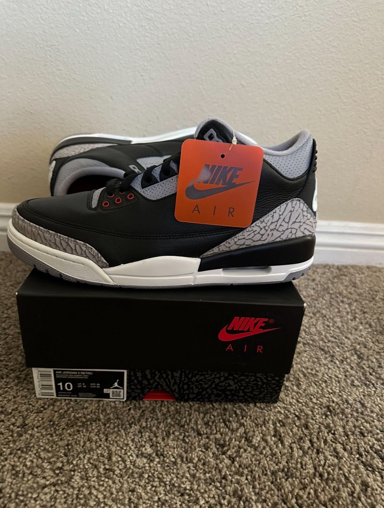 Jordan Retro 3 2024 OG Black Cement