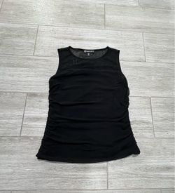 Wantable Black Ruched Sleeveless Top Size Small